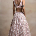 Wonderful Blush Pink Net Sequins Embroidered Bridal Lehenga Choli Designer Dupatta