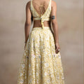 Pastel Yellow Net Sequins Embroidered Bridal Lehenga Choli Designer Dupatta