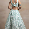Luxury Blue Net Sequins Embroidered Bridal Lehenga Choli Designer Dupatta