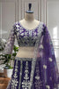 Royal Purple Heavy Embroidered Butterfly Net Lehenga Choli with Dupatta