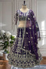 Royal Purple Heavy Embroidered Butterfly Net Lehenga Choli with Dupatta
