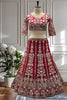 Stunning Red Heavy Embroidered Butterfly Net Lehenga Choli with Dupatta
