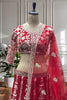 Stunning Red Heavy Embroidered Butterfly Net Lehenga Choli with Dupatta