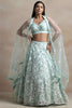Luxury Blue Net Sequins Embroidered Bridal Lehenga Choli Designer Dupatta
