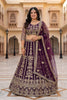 Majestic Purple Designer Lehenga Choli with Heavy Zari Embroidery Work and Butterfly Net Dupatta