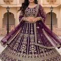 Majestic Purple Designer Lehenga Choli with Heavy Zari Embroidery Work and Butterfly Net Dupatta
