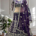 Majestic Purple Designer Lehenga Choli with Heavy Zari Embroidery Work and Butterfly Net Dupatta