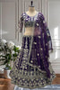 Majestic Purple Designer Lehenga Choli with Heavy Zari Embroidery Work and Butterfly Net Dupatta