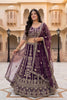 Majestic Purple Designer Lehenga Choli with Heavy Zari Embroidery Work and Butterfly Net Dupatta
