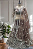 Trendy Chocolate Brown Heavy Embroidered Butterfly Net Lehenga Choli with Dupatta