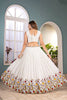 Exquisite White Chinon Silk Designer Lehenga Choli with Floral Embroidery and Dupatta for Women
