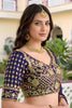 Royal Navy Blue Rangoli Silk Lehenga Choli with Embroidery Work and Matching Dupatta