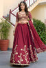 Elegant Maroon Rangoli Silk Lehenga Choli with Embroidery Work and Matching Dupatta