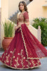 Elegant Maroon Rangoli Silk Lehenga Choli with Embroidery Work and Matching Dupatta
