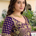 Unique Purple Rangoli Silk Lehenga Choli with Embroidery Work and Matching Dupatta