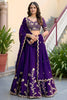 Unique Purple Rangoli Silk Lehenga Choli with Embroidery Work and Matching Dupatta