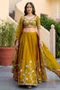 Vibrant Mustard Yellow Rangoli Silk Lehenga Choli with Embroidery Work and Matching Dupatta