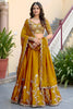Vibrant Mustard Yellow Rangoli Silk Lehenga Choli with Embroidery Work and Matching Dupatta