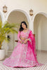 Stylish Pink Crepe Silk Embroidered Designer Lehenga Choli with Dupatta for Women