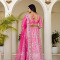 Stylish Pink Crepe Silk Embroidered Designer Lehenga Choli with Dupatta for Women
