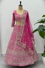 Stylish Pink Crepe Silk Embroidered Designer Lehenga Choli with Dupatta for Women