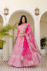 Stylish Pink Crepe Silk Embroidered Designer Lehenga Choli with Dupatta for Women