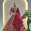 Elegant Red Butterfly Net Embroidered Bridal Lehenga Choli with Dupatta