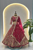 Elegant Red Butterfly Net Embroidered Bridal Lehenga Choli with Dupatta