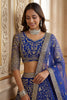 Fancy Royal Blue Butterfly Net Embroidered Bridal Lehenga Choli with Dupatta
