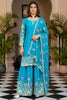 Royal Sky Blue Silk Embroidered Palazzo Suit Designer Dupatta