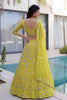 Beautiful Yellow Butterfly Net Heavy Embroidered Bridal Lehenga Choli with Dupatta