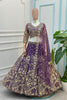 Superb Purple Embroidered Designer Lehenga Choli Set with Matching Dupatta for Wedding