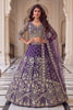 Superb Purple Embroidered Designer Lehenga Choli Set with Matching Dupatta for Wedding