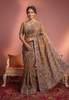 Exquisite Mustard Brown Natural Crepe Saree Aari Hand Work for Women