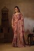 Stylish Wine Natural Crepe Aari Hand Work Saree with Pure Khatli and Mirror Work for Women