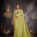 Lustrous Olive Green Pure Kanjivaram Weaving for Women
