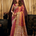 Beautiful Rani Pink Tissue Silk Zari Weaving Saree