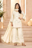 Elegant Off-White Heavy Embroidered Chinon Party Wear Palazzo Suit with Dupatta