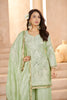 Graceful Pista Green Heavy Embroidered Chinon Party Wear Palazzo Suit with Dupatta