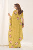 Mustard Yellow Organza Saree Floral Embroidery Designer Blouse