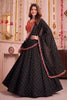 Stunning Black Multicolor Rayon Embroidery Work Designer Lehenga Choli with Dupatta