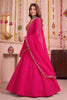 Stylish Rani Pink Multicolor Rayon Embroidery Work Designer Lehenga Choli with Dupatta