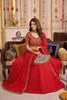Admirable Red Multicolor Rayon Embroidery Work Designer Lehenga Choli with Dupatta