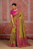 Graceful Olive Green Shana Silk Saree Kachhi Work for Women