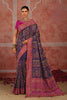 Royal Navy Blue Shana Silk Saree Kachhi Work for Women