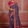 Stylish Blue Shana Silk Saree Kachhi Work for Women