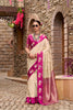  Cream Magenta with Gold Zari Motifs and Rich Woven Border 