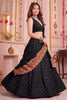 Stunning Black Multicolor Rayon Thread Work Designer Lehenga Choli with Dupatta
