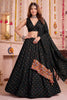Stunning Black Multicolor Rayon Thread Work Designer Lehenga Choli with Dupatta