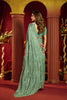 Graceful Sage Green Velvet Silk Saree Beads Sequins Work for Women